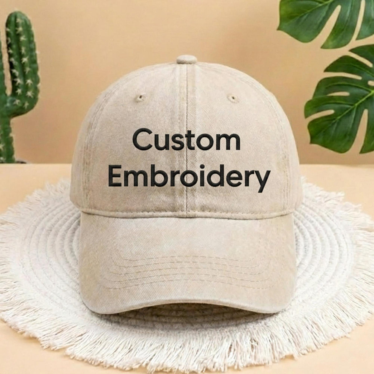 Custom Embroidered Baseball Cap, Personalized Text White Sun Hat, Aesthetic Custom Name Gift, Trendy Personalized Phrase Headwear