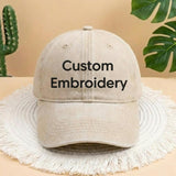 Custom Embroidered Baseball Cap, Personalized Text White Sun Hat, Aesthetic Custom Name Gift, Trendy Personalized Phrase Headwear