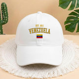 Venezuela Est 1811 Embroidered Baseball Cap, Aesthetic Navy Denim National Pride Hat, Minimalist Venezuela Flag Sun Hat
