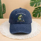 Off To Praise The Lord Frog Embroidered Hat, Funny Religious Cap, Cute Frog On Scooter Apparel, Vintage Baseball Hat, Christian Gift
