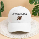 Custom Logo Football Embroidered Baseball Cap, Embroidered Baseball Cap, Sports Team Hat, Personalized Football Fan Gift, Football Hat