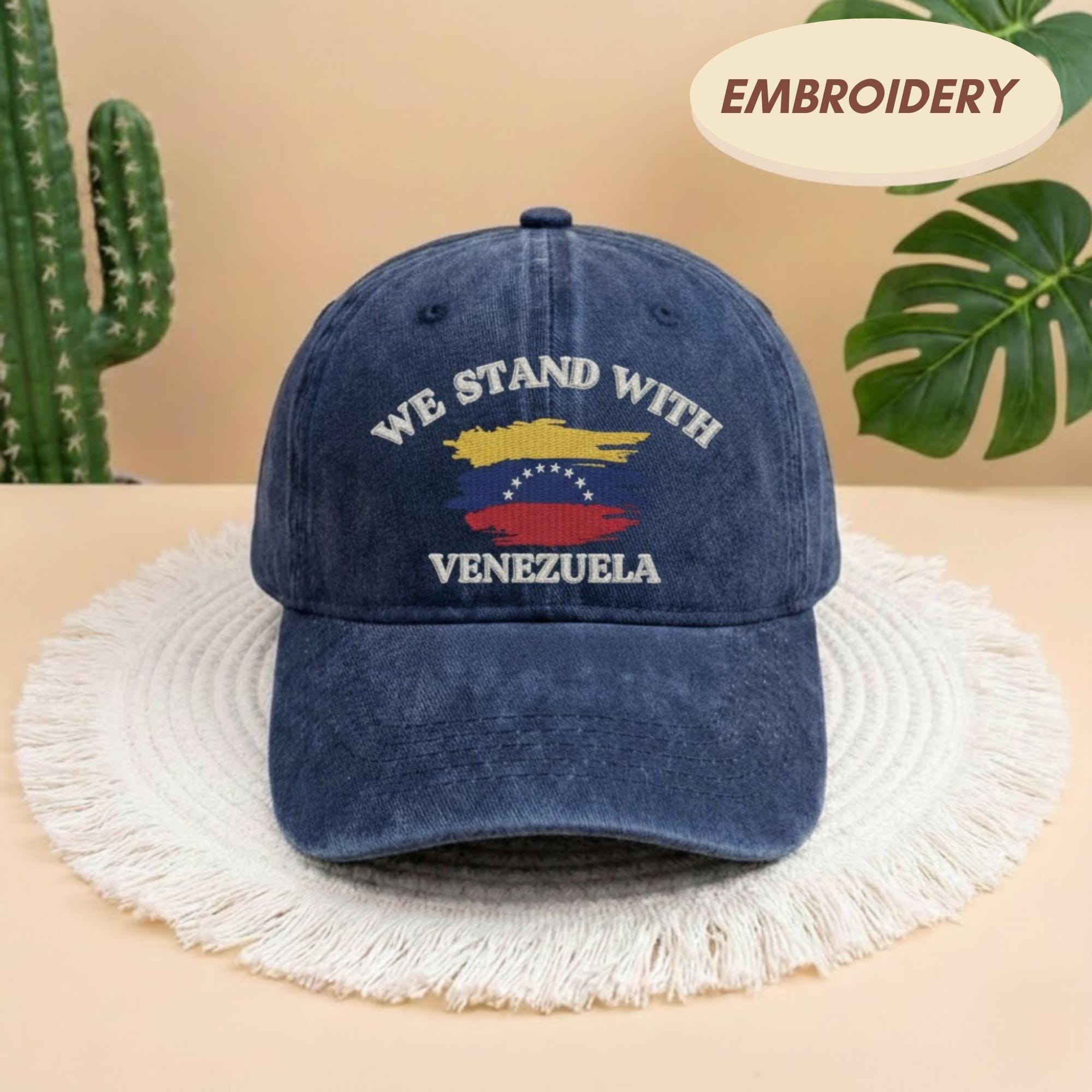 We Stand With Venezuela Caps, Anti Trump Hats, Stop War Pray For Venezuela Tee, Venezuelan Flag, Peace hat, Equality Dad Hat