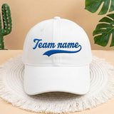 Custom Team Name Embroidered Baseball Cap, Personalized Script Text Hat, Sporty Team Spirit Gift, Baseball Team Cap, Baseball Gift