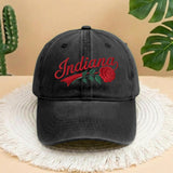 Indiana State Flower Embroidered Hat, Embroidered Indiana Rose Hat, Indiana Hat, State Hat, Trendy Flower Lover Gift, Custom State Pride