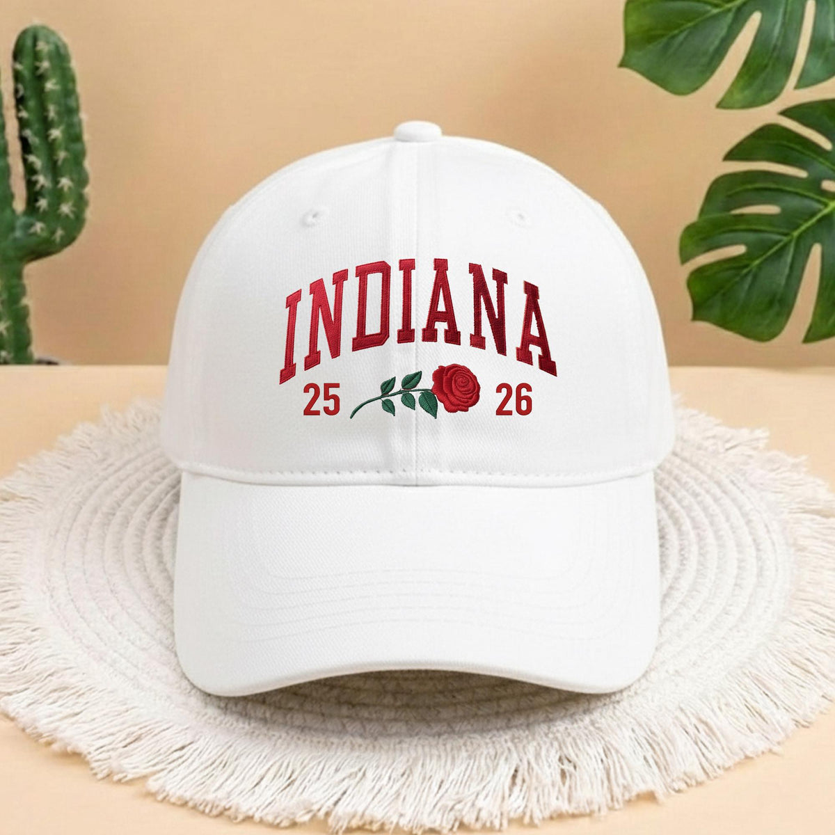 Indiana State Flower Embroidered Hat, Embroidered Indiana Rose Hat, Indiana Hat, State Hat, Indiana Rose, Custom State Pride