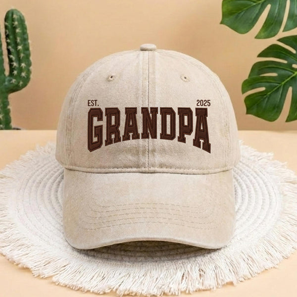 Custom Embroidered Hat, Personalized Date, Vintage Baseball Hat, Gift For New Grandma Grandpa, Pregnancy Announcement, Mothers day gift