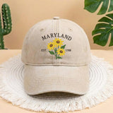 Maryland State Flower Black-Eyed Susan Embroidered Hat, Maryland Pride Baseball Cap, Maryland Gift for Her, Trendy Botanical Flower Headwear