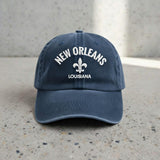 Embroidered New Orleans Hat, Louisiana Fleur de Lis Dad Cap