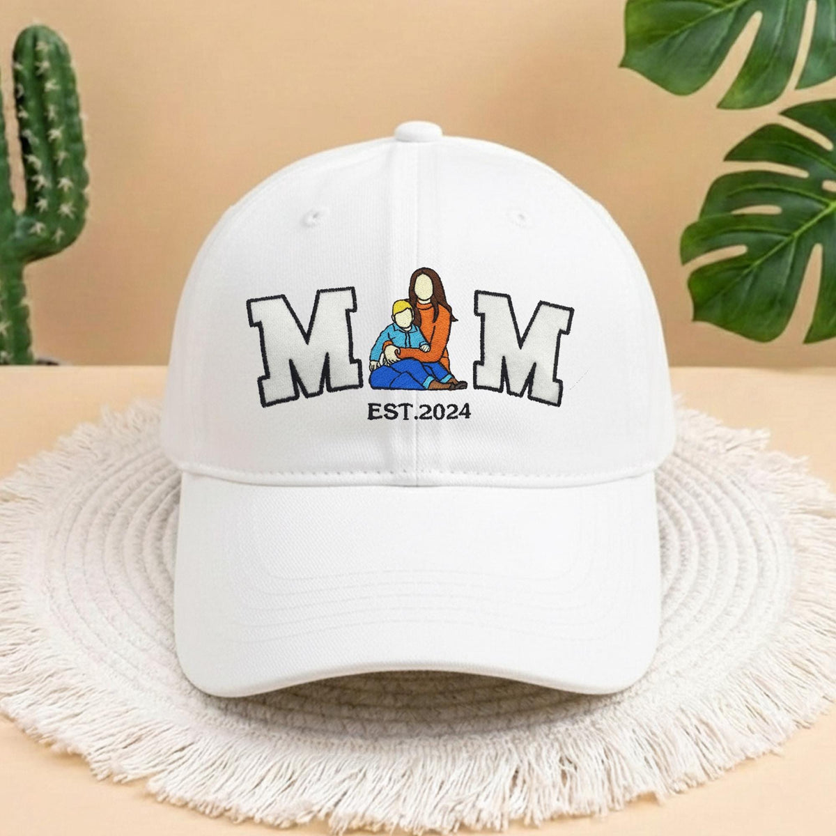 Embroidered Custom Photo Mom Year Hat, Embroidery Text, Photo Embroidery, Memory Gift, Gift for Mom, Custom New Mom Gift, Mothers Day Gift