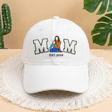 Embroidered Custom Photo Mom Year Hat, Embroidery Text, Photo Embroidery, Memory Gift, Gift for Mom, Custom New Mom Gift, Mothers Day Gift