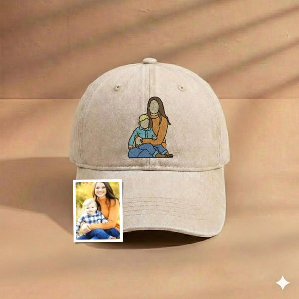 Custom Mom Embroidered Hat, Personalized Mama Name Cap, Mothers Day Gift Headwear, Gift For Mom, Family Outline Hat, Embroidery Portrait Hat