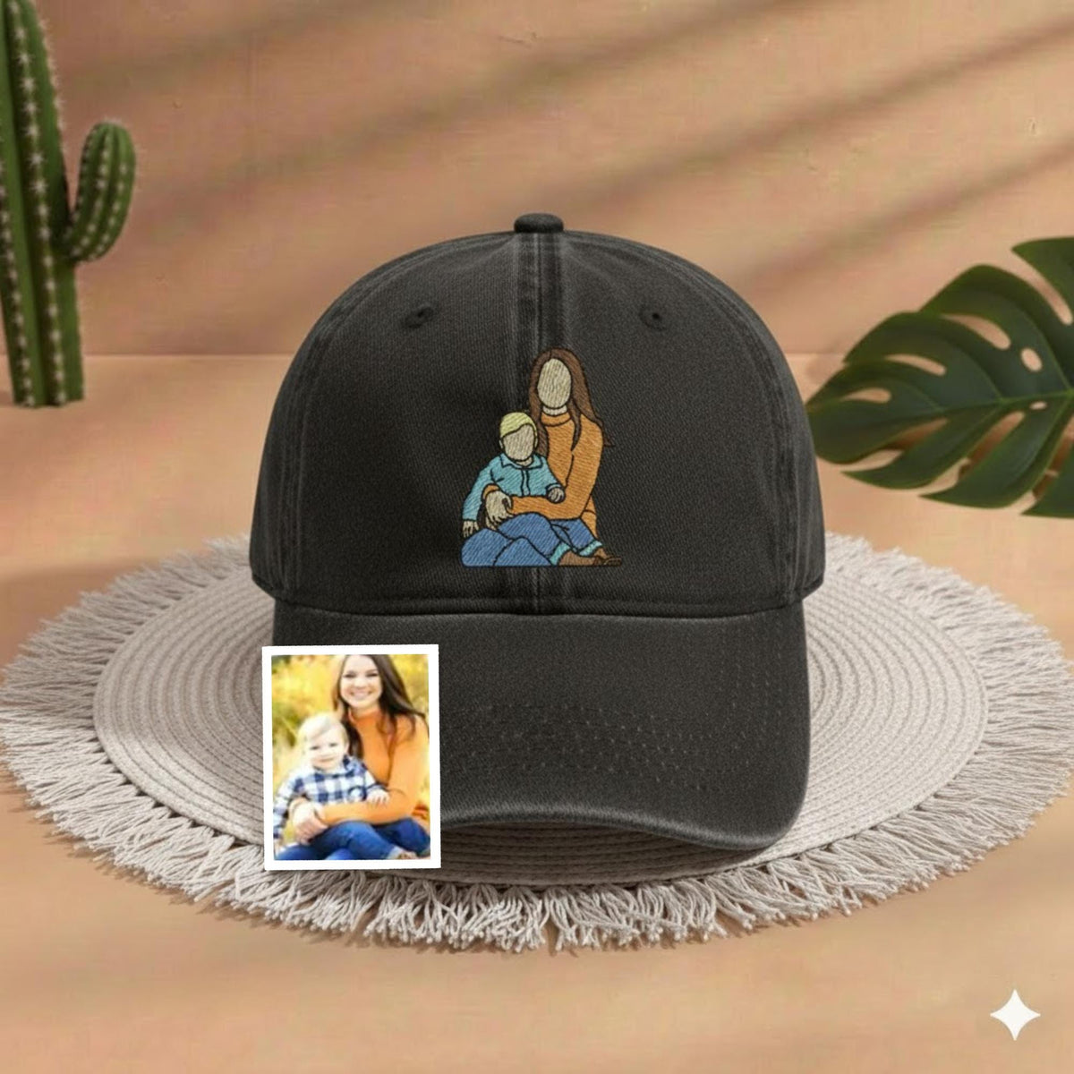 Custom Mom Embroidered Hat, Personalized Mama Name Cap, Mothers Day Gift Headwear, Gift For Mom, Family Outline Hat, Embroidery Portrait Hat