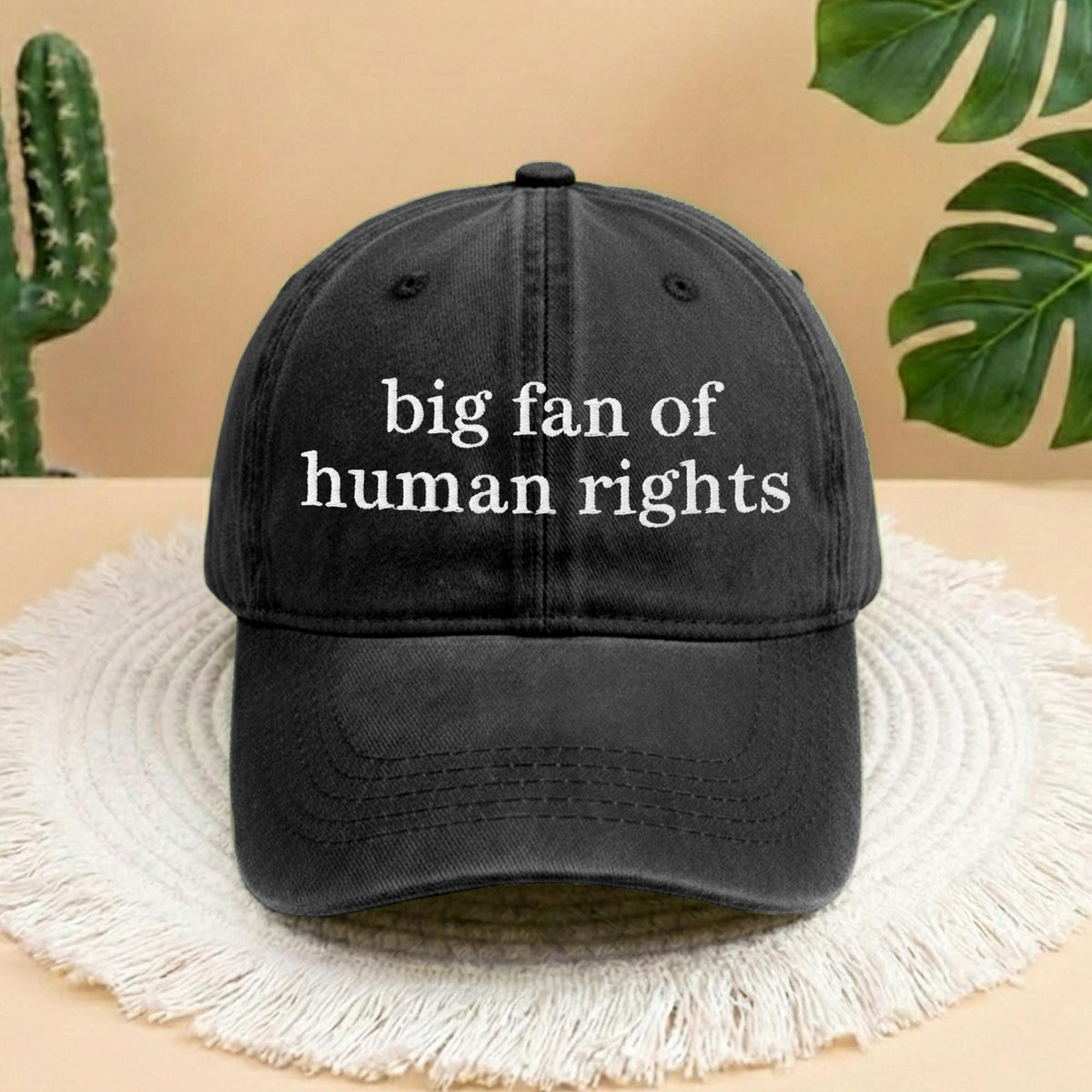 Big Fan of Human Rights Embroidered Hat, Personalized Activism Gift, Trendy Social Justice Headwear,Human Rights Baseball Hat