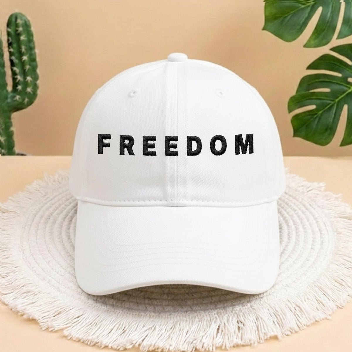 Freedom Embroidered Hat, Minimalist Statement Baseball Cap, Activism Gift, Trendy Social Justice Headwear, Liberty Symbol Apparel