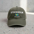 Embroidered Stockholm Hat, Sweden Flag Dad Cap, Nordic Travel Souvenir