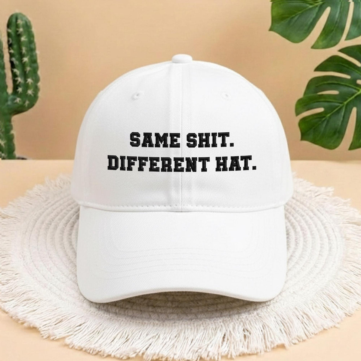 Same Shit Different Hat Embroidered Cap, Sarcastic Humor Baseball Hat, Personalized Funny Gift for Friends, Trendy Statement Headwear