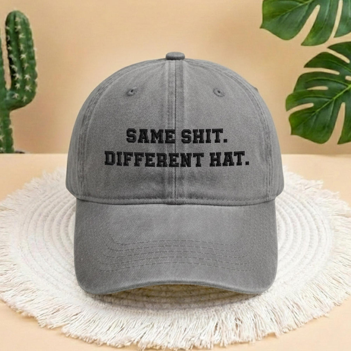 Same Shit Different Hat Embroidered Cap, Sarcastic Humor Baseball Hat, Personalized Funny Gift for Friends, Trendy Statement Headwear
