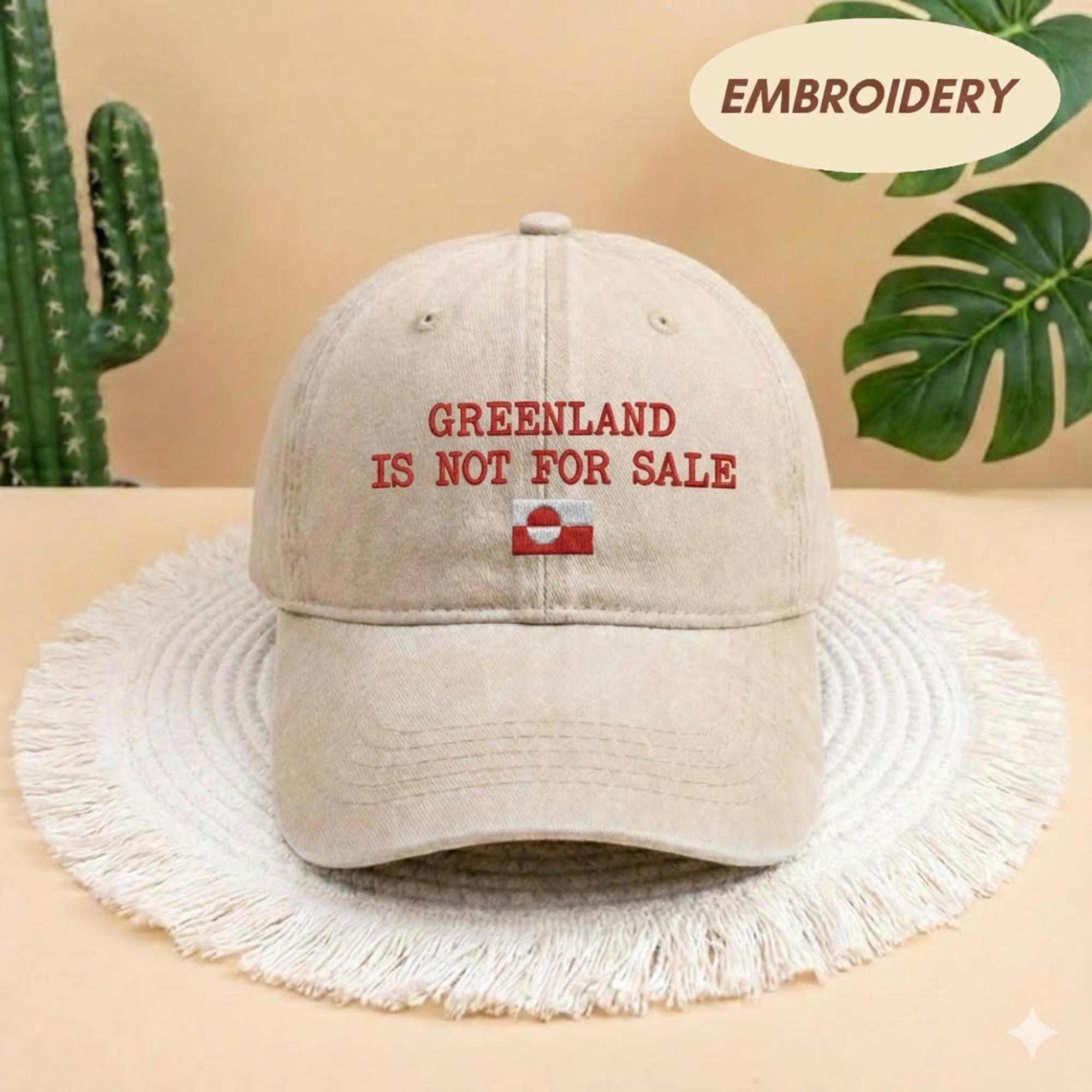 Greenland Is Not For Sale Embroidered Cap, Support Greenland Hat, Anti Trump Cap, Political Cap, Proud Greenlandian Hat, Support Greenland