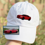Embroidered Car Photo Baseball Cap - Personalized Gift for Him, Motorbike Custom Cap, Helicopter Embroidered Hat