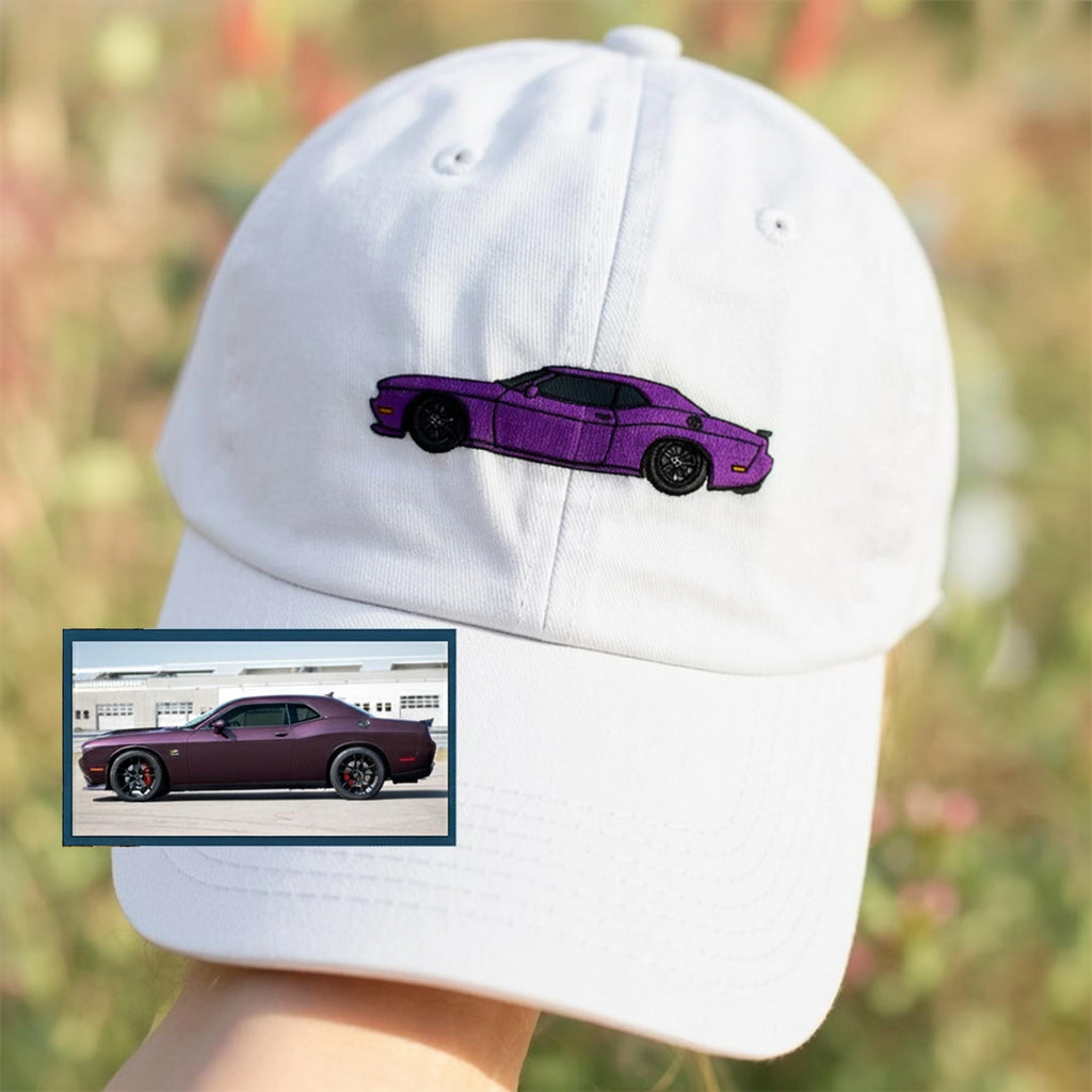 Embroidered Car Photo Baseball Cap – Personalized Gift for Him, Motorbike Custom Cap, Helicopter Embroidered Hat