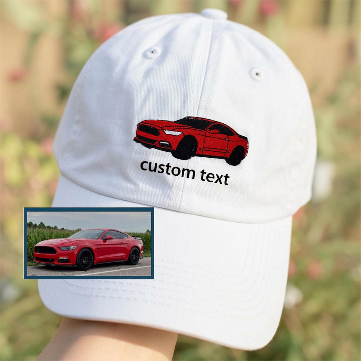 Embroidered Car Photo Baseball Cap - Personalized Gift for Him, Motorbike Custom Cap, Helicopter Embroidered Hat, Father Day Gift