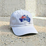 Embroidered Australia Flag Dad Hat, Aussie Map Patch, Black Baseball Cap