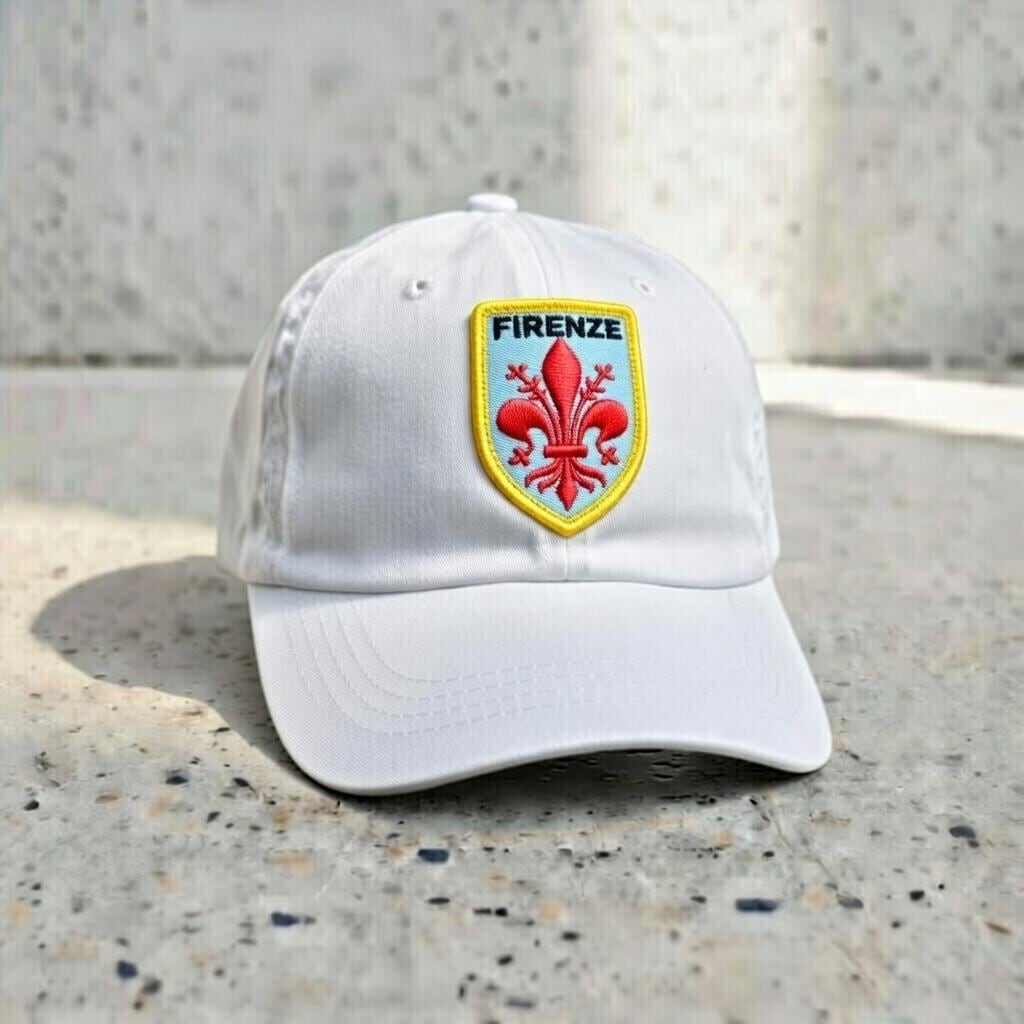 Embroidered Florence Lily Crest Dad Hat, Italian Travel Gift