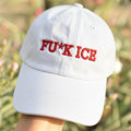 Fuck ICE Embroidered Hat, Aesthetic Khaki Political Statement Baseball Cap, Trendy Social Justice Headwear, Human Rights Message Cap