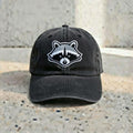 Embroidered Raccoon Dad Hat, Beige Cotton Baseball Cap