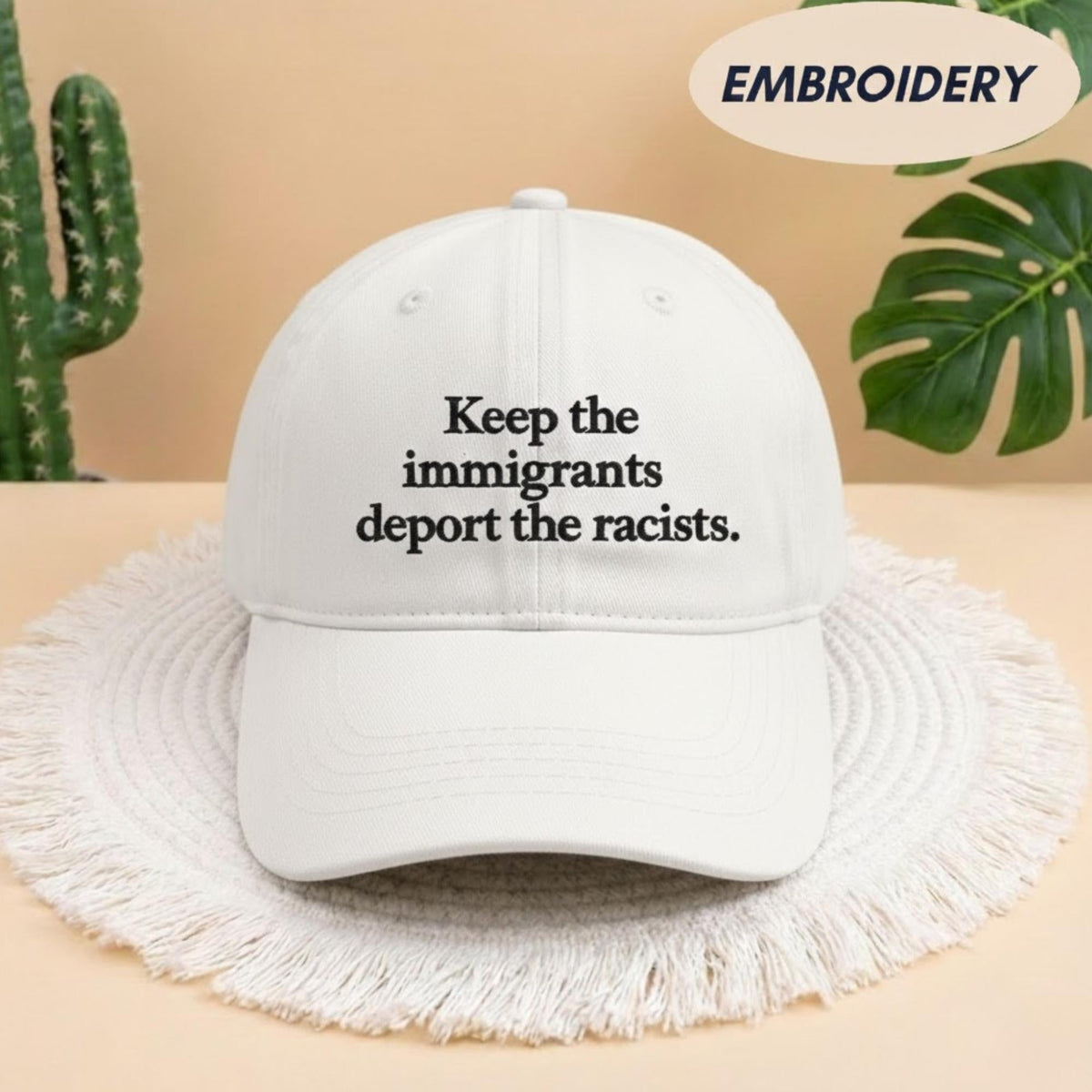 Immigrants Make America Great Embroidered Hat, Pro Immigrants Hat Human Rights Hat No Human Is Illegal Cap Social Justice