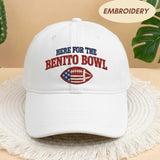 Here for The Benito Bowl Embroidered Baseball Cap, Benito Bowl Hat, Puerto Rico Football Fan Gift, 2026 Gameday Embroidered Dad Hat