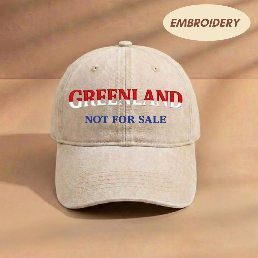Greenland Is Not For Sale Embroidered Cap, Support Greenland Hat, Anti Trump Cap, Political Hat, Proud Greenlandian Cap