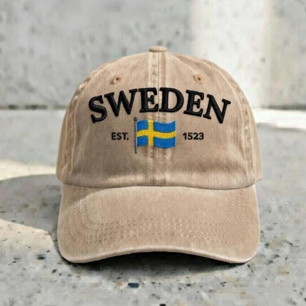Embroidered Sweden Flag Dad Hat | Swedish Travel Cap