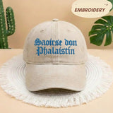 Saoirse Don Phalaistin Embroidered Hat, Freedom For Palestine Baseball Cap, Gaelic Statement Headwear, Human Rights Activist Gift Hat
