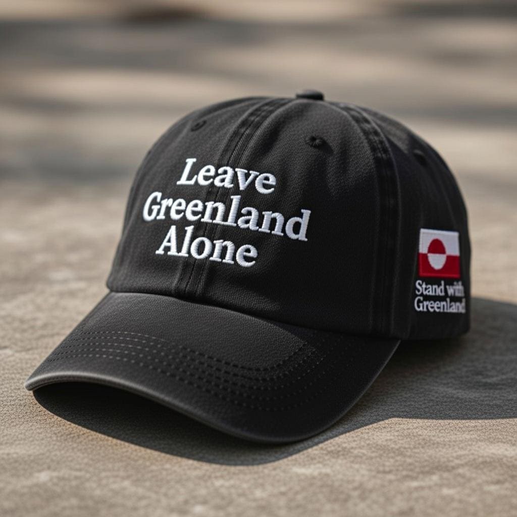 Leave Greenland Alone Embroidered Dad Hat, Funny Political Cap