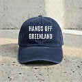 Hands Off Greenland Embroidered Hat, Minimal Text Statement Dad Cap, Political Message Unisex