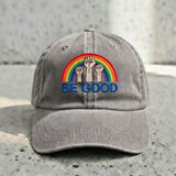 Rainbow Fist Embroidered Baseball Cap - Pride Solidarity Festival Cotton Dad Hat
