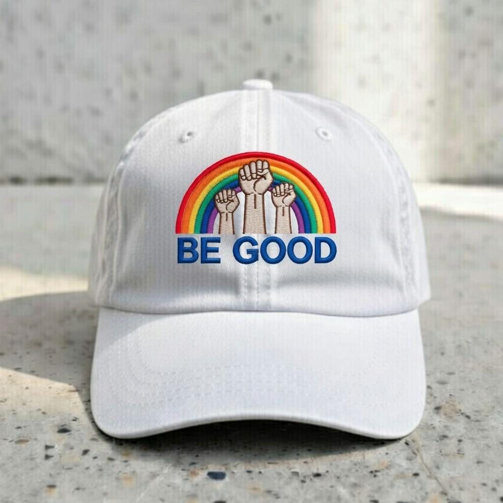 Rainbow Fist Embroidered Baseball Cap - Pride Solidarity Festival Cotton Dad Hat