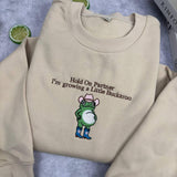 Growing A Little Buckaroo Embroidered Sweatshirt, Western Frog Pregnancy Reveal Crewneck