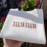 Floral Grandma T-Shirt, Aesthetic Embroidered Gigi Tee, Personalized Flower Grandmother Shirt, Trendy Floral Lettering Nana Gift,Grandma Tee