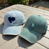 Matching Heart Puzzle Piece Embroidered Hats, Couple Washed Cotton Baseball Caps, Romantic Gift