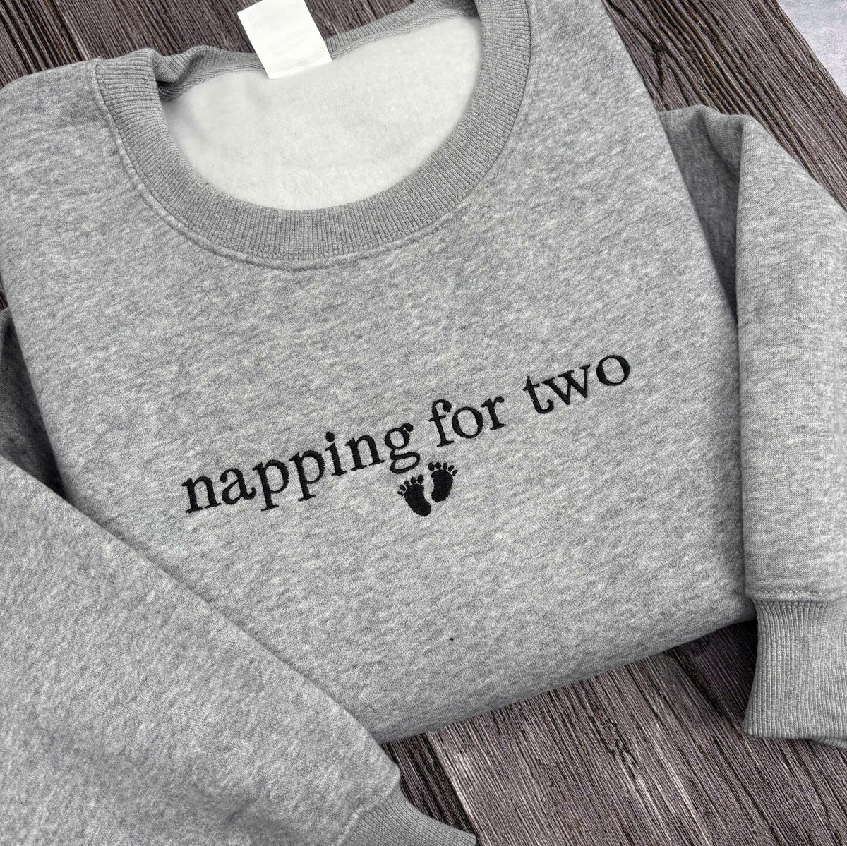 Embroidered Napping For Two Sweatshirt, Pregnancy Announcement Mom to Be Crewneck