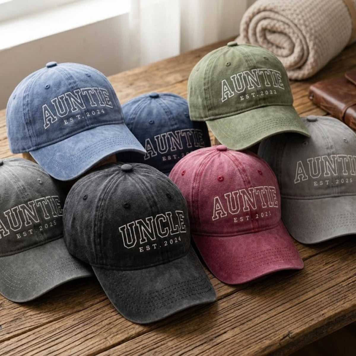 Embroidered Grandpa Hat, Personalized Dad Hat, Promoted to Auntie Uncle Baseball Cap, New Aunt Gift, Vintage Dad Hat, Fathers Day Gift