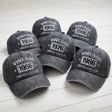 Custom Vintage Birthday Hat Personalized Year Baseball Cap, Custom Year Limited Edition Dad Hat, Washed Retro Birthday Gift for Him Her
