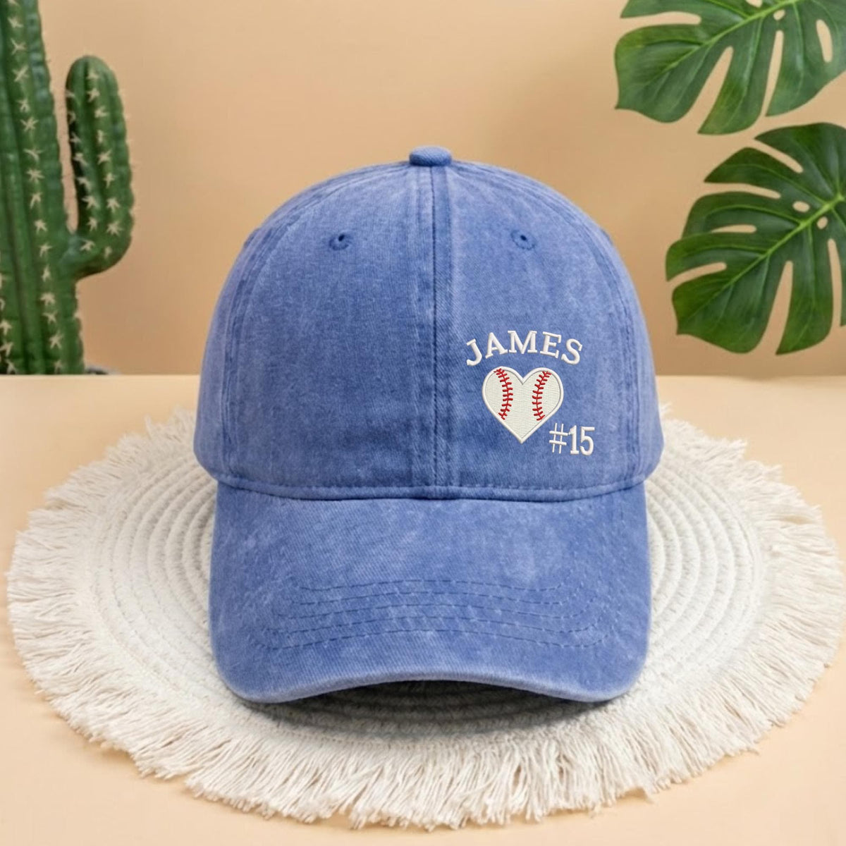 Custom Baseball Heart Baseball Hat, Name and Number Embroidered Hat, Personalized Jersey Style Mom Cap, Mother's Day Gift for Mom