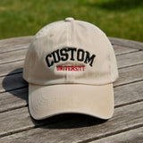 Personalized University Embroidered Hat, Custom College Name Baseball Cap, Alumni Gift