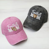 Football Mom Embroidered Hat Vintage Washed Dad Cap Sports Mom Gift Football Season Game Day Hat Gift for Mom