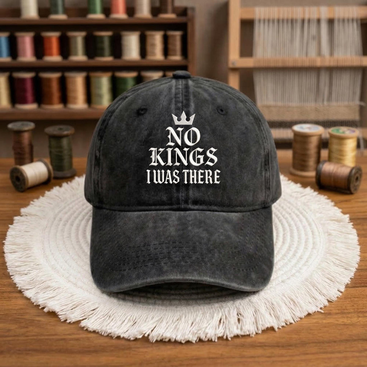 Funny Minimalist Embroidered Hat, Vintage Washed Cotton Baseball Cap, Humor Gift