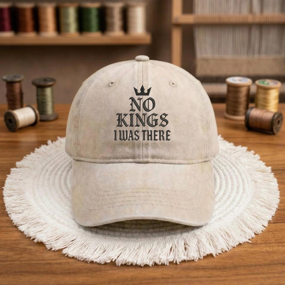Funny Minimalist Embroidered Hat, Vintage Washed Cotton Baseball Cap, Humor Gift