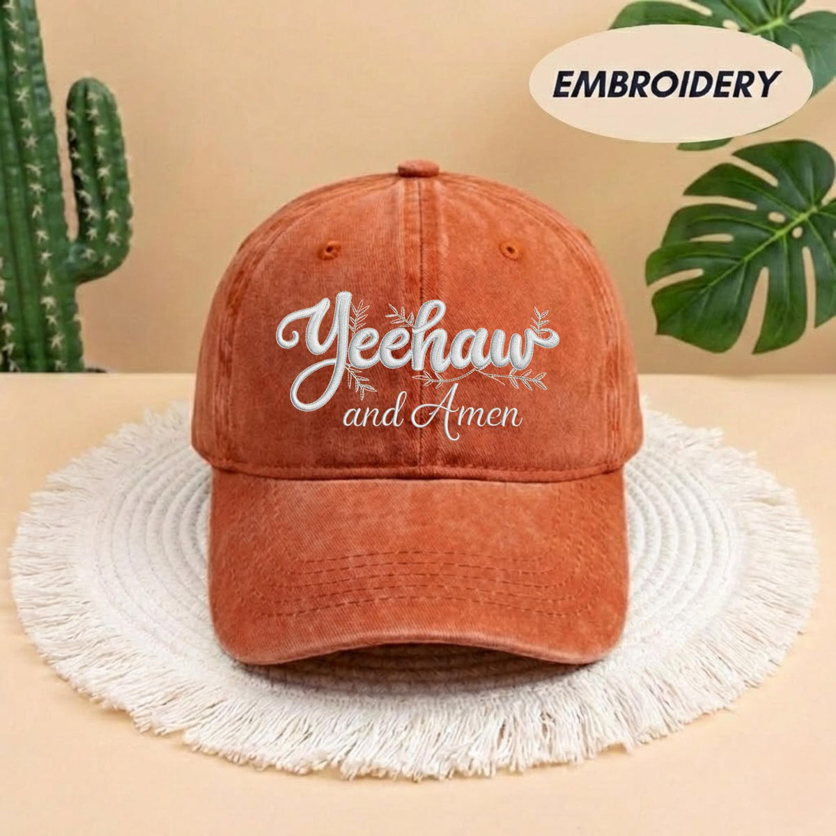 Western Cowgirl Embroidered Hat, Christian Faith Baseball Cap, Southern Style Gift for Mom
